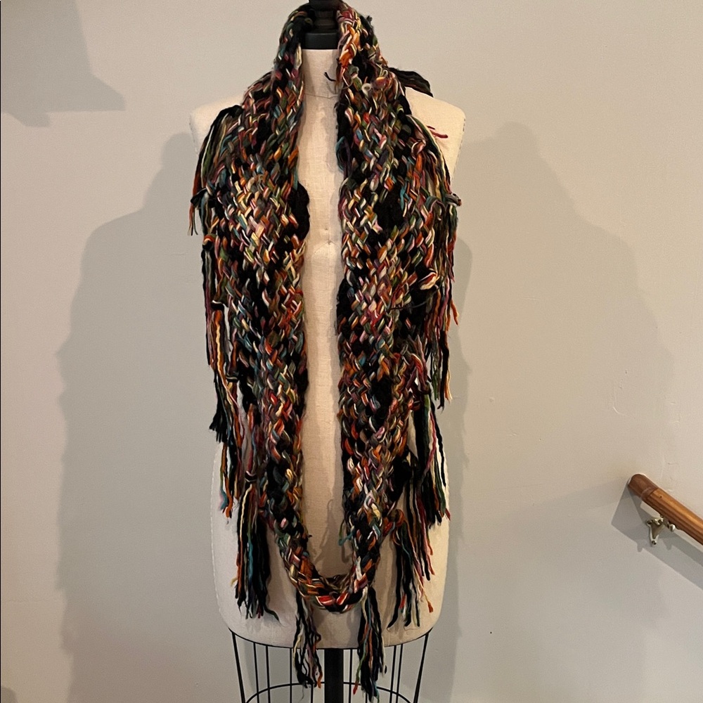 Anthropologie Colorful tassel infinity scarf - Picture 2 of 5